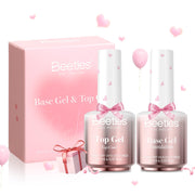 Beetles Valentines Limited Base & Top Coat Set - 2Pcs 15ml No Wipe for Valentine Nails