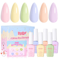 Beetles Pastel Gel Polish Set - Taste of Spring Colleciton, 6 Easter Colors Spring Nails