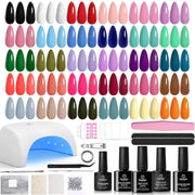 Beetles Gel Nail Polish Kit with U V Light - 54 Pcs 32 Colors Gel Nail Kit Christmas Nails