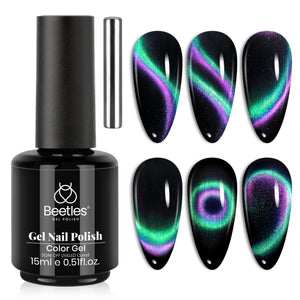 Double Magic 9D Galaxy Drift Cat Eye - 15ml Gel Polish Silver Nail Colors