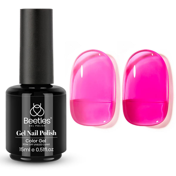 Vibrant Night |15ml Valentines Nails Neon Hot Pink Jelly  Gel Polish