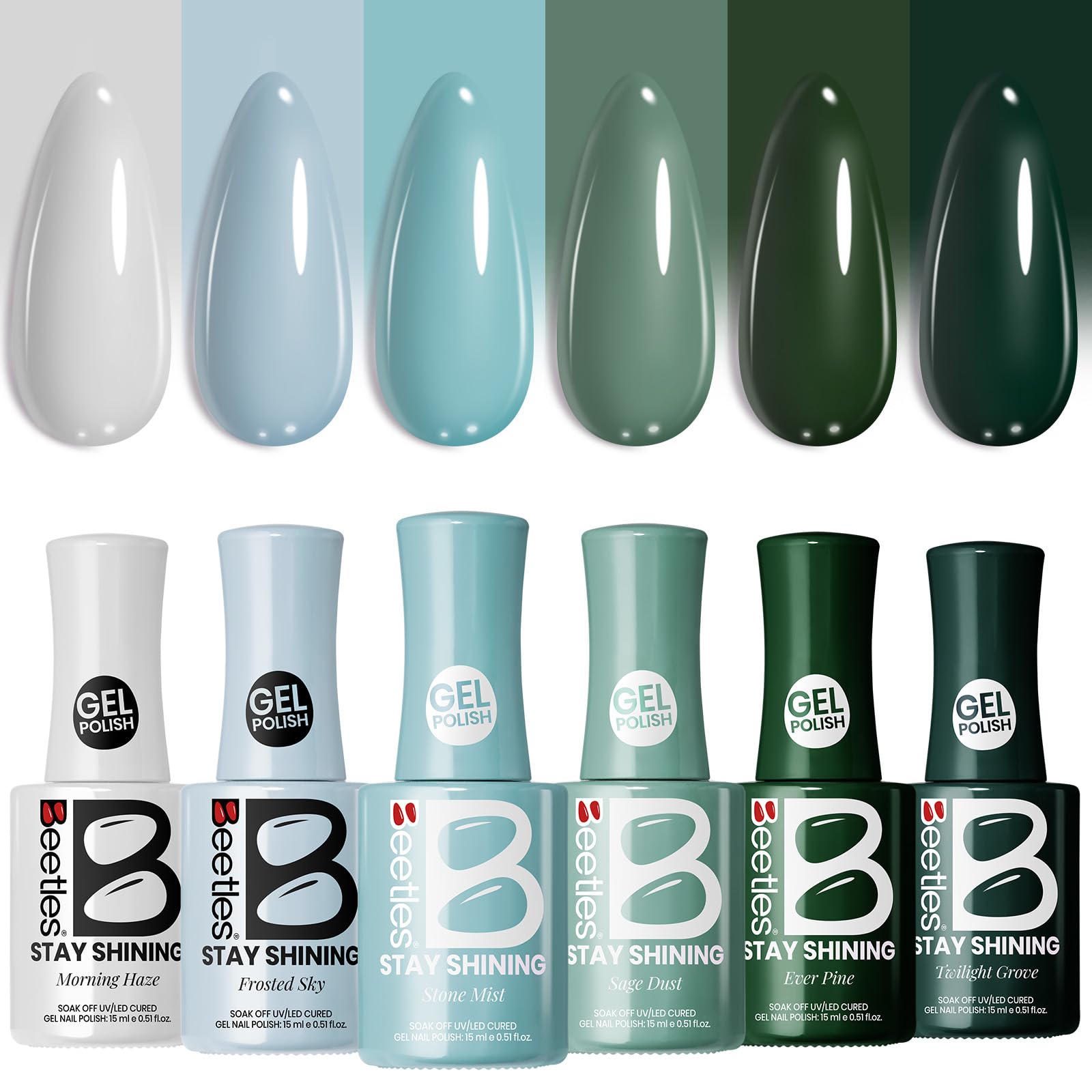 Beetles Gel Nail Polish Set - Stay Shining Forest Fog Shade Set