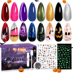 Beetles Halloween Wicked Mystic - 8 Colors Cat Eye Glitter Gel Nail Polish Set