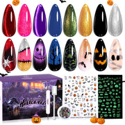 Beetles Halloween Wicked Mystic - 8 Colors Cat Eye Glitter Gel Nail Polish Set