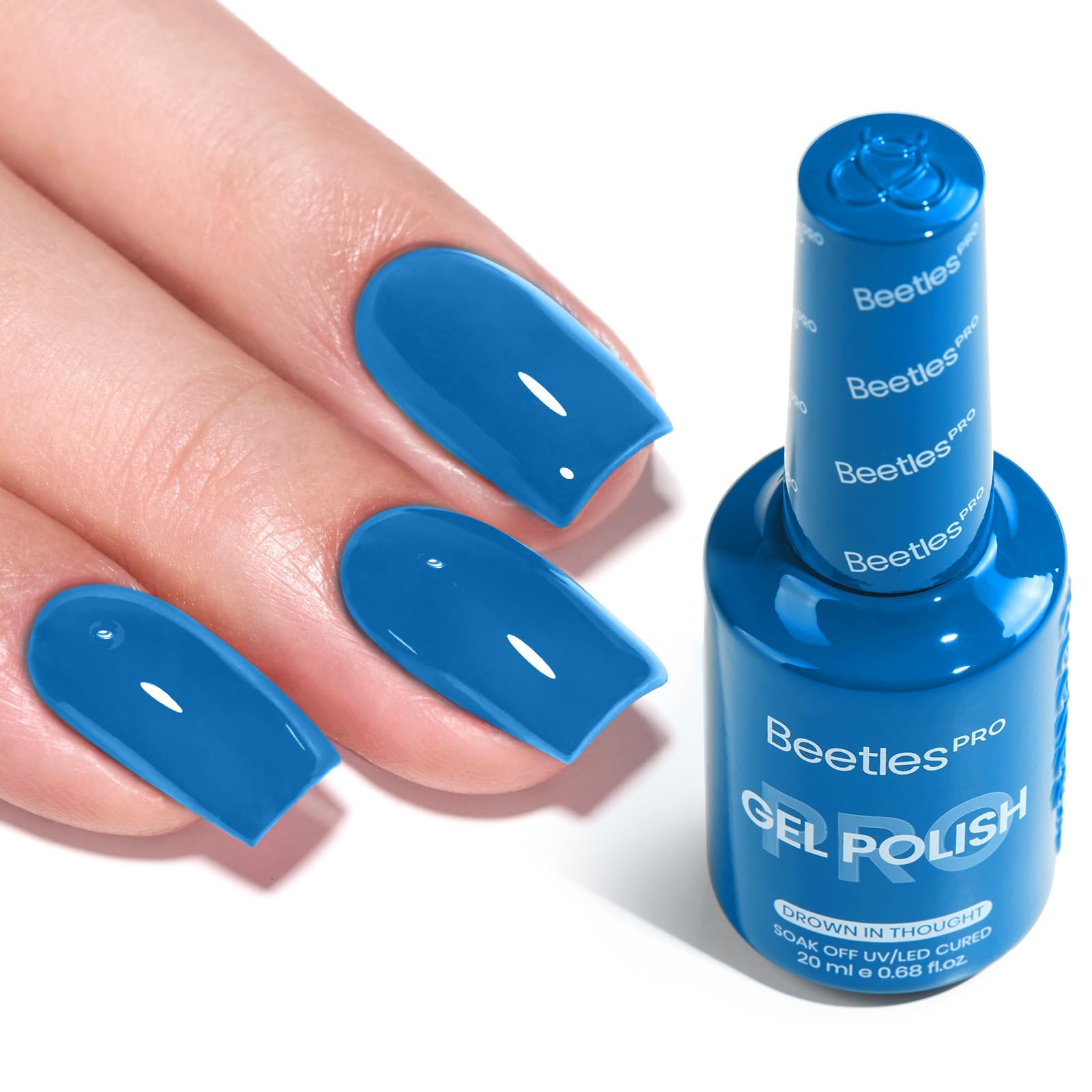Beetles Pro Blue Gel Polish - Cold Shoulder, Navy Blue Color Gel Polish, UV Nail Lamp Cure Needed Nail Arts Salon-Quality Shine Long Lasting