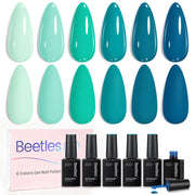Beetles Ocean Haven 6 Colors Blue Gel Nail Polish Kit Summer Beach Vacation
