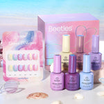 Beetles Pearl Gel Polish Set Ocean Whisper Collection - 15ml Shimmer White Pink Purple Mermaid Nail