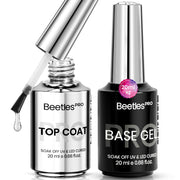 Beetles Pro Gel Top Coat and Base Gel Nail Polish - 20ml Upgraded Super Shine Finish