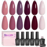 Rose Petals - 6 Colors Purple Gel Nail Polish Set