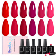 Prime Crimson Horizon -  6 Colors Burgundy Bloody Red Pink Gel Polish Set