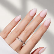Beetles Milky Pink Press On Nails Short Almond Gel Painted Soft Nails Gel