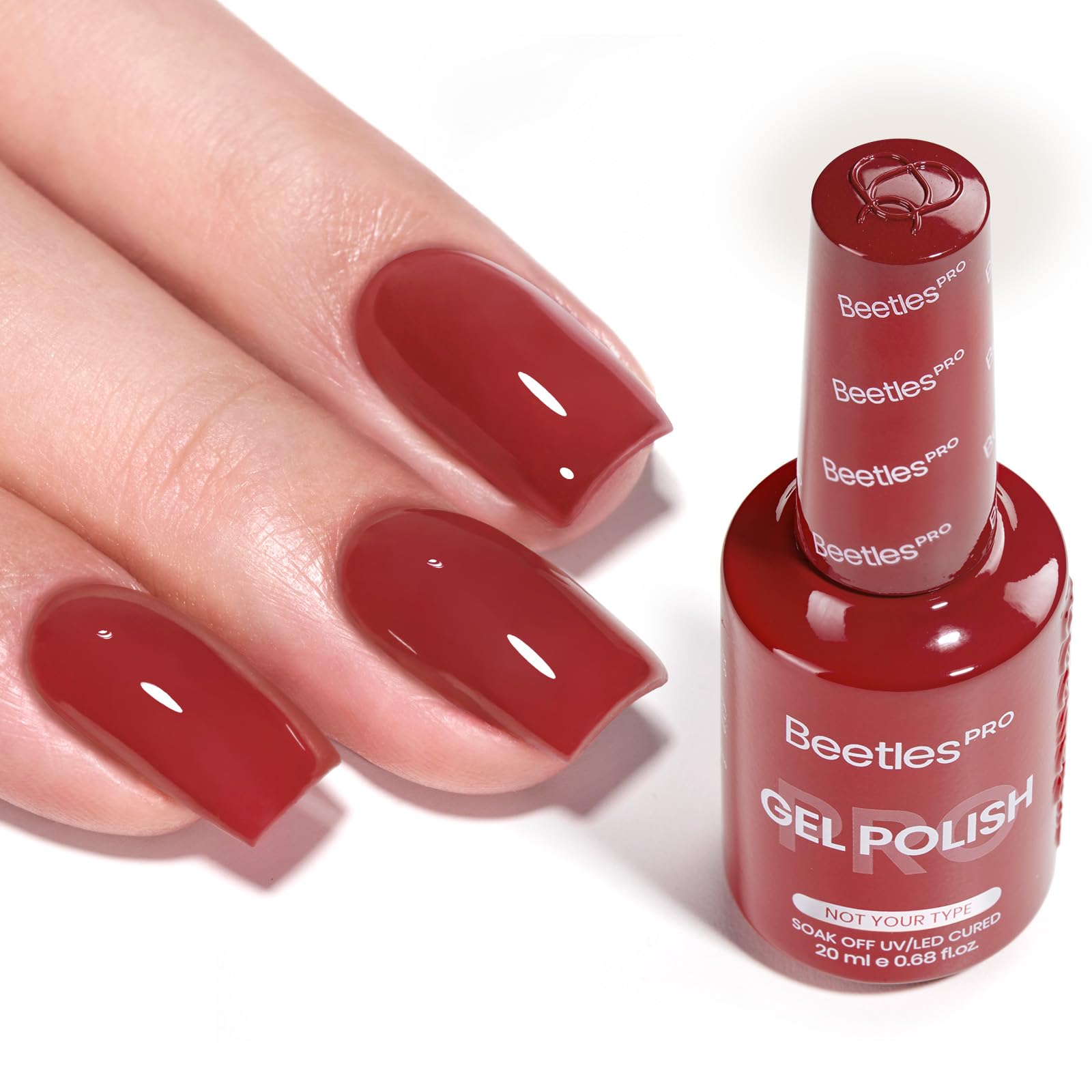 Beetles Pro Red Gel Polish Not Your Type Bright Red 20ML