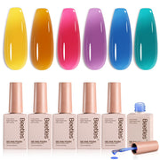 Beetles Luminous Cocktail 6 Colors Juicy Shine Jelly Gel Nail Polish Set