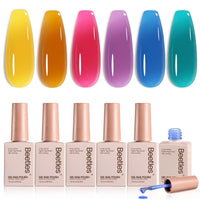 Beetles Luminous Cocktail 6 Colors Juicy Shine Jelly Gel Nail Polish Set