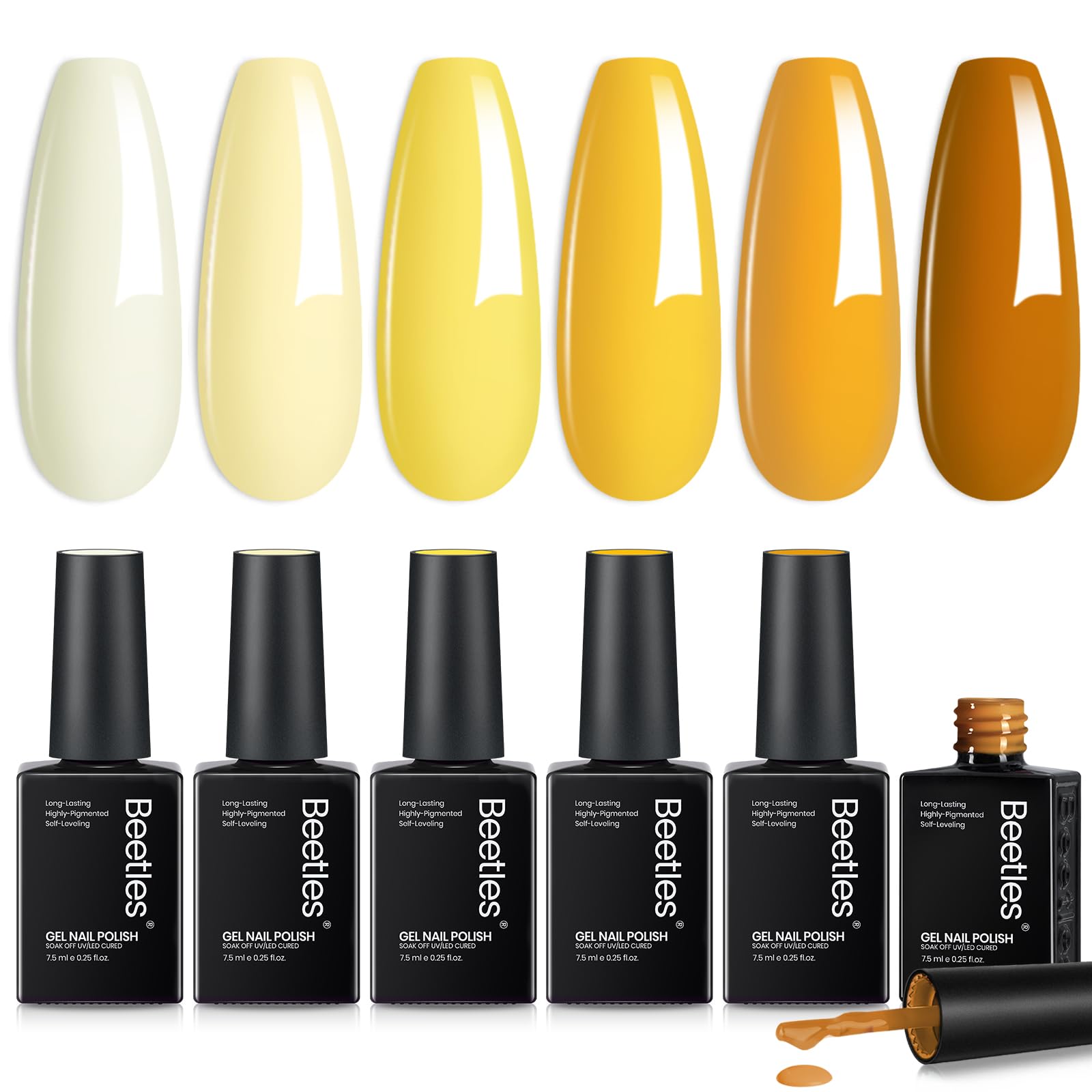 Lemon Whispers - 6 Colors Fall Gel Nail Polish Set Kit