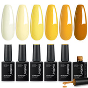 Lemon Whispers - 6 Colors Fall Gel Nail Polish Set Kit