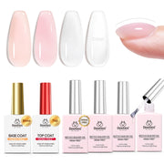 Beetles 4 Color Nude Builder Gel Set with Base Top Coat HEMA-Free 8 in 1