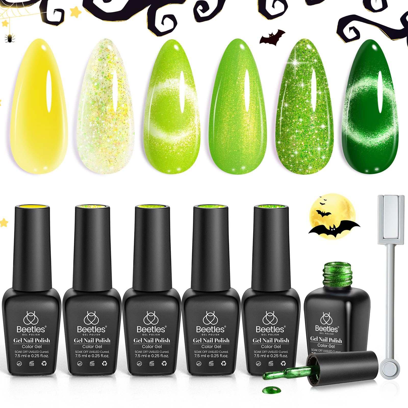 Summer Beats | 6 Colors Jelly Cat Eye Glitter Gel Polish Set