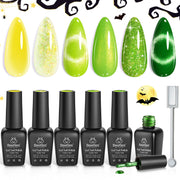 Summer Beats | 6 Colors Jelly Cat Eye Glitter Gel Polish Set