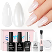 Milky White Gel Polish|7.5ml Beetles White Chrome Nail Powder Gel Polish Glitter