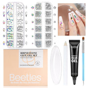 Nail Art Glue & Rhinestones Set Gel Polish Nail Glue with Gems 15ml