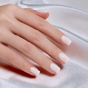 Beetles Natural Milky Press On Nails | Milky White Short Square 15 sizes-30Pcs