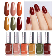 Luminous Moments - 6 Colors Red Yellow Green Quick Air Dry Fall Nail Polish Set