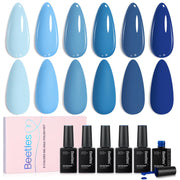 Ocean Range - 6 Colors Light Baby Dark Navy Blue Gel Polish Set