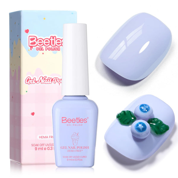Beetles Blue Gel Nail Polish - Spring Nails Blueberry Smoothie Pastel Blue Gel Polish