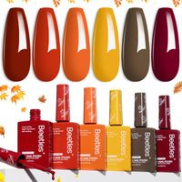 Hema-free Autumn Dusk - 6 Colors Burgundy Orange Brown Dark Red Yellow Fall Gel Nail Polish Set