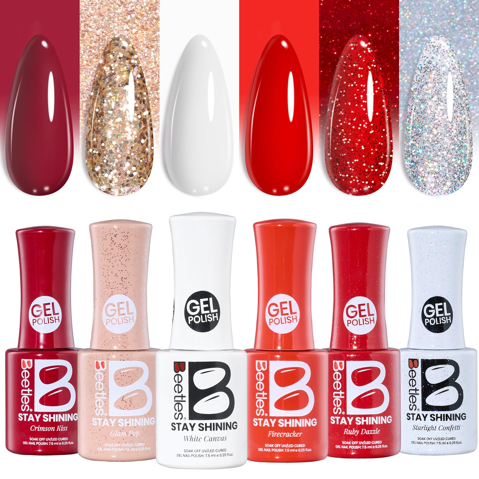 Beetles Gel Nail Polish Set - Stay Shining Crimson Glamour Shade Set