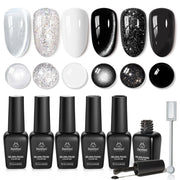 Beetles Sparkling Platinum 6 Colors Twilight Gleam Shine Cat Eye Glitter Shimmer Gel Nail Polish Set