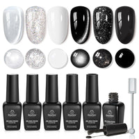 Beetles Sparkling Platinum 6 Colors Twilight Gleam Shine Cat Eye Glitter Shimmer Gel Nail Polish Set
