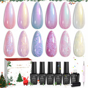 Beetles Christmas Gel Nail Polish Set Dreamscape in Snow - 6 Colors Pearl Pearlescent Set