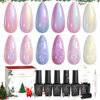 Beetles Christmas Gel Nail Polish Set Dreamscape in Snow - 6 Colors Pearl Pearlescent Set