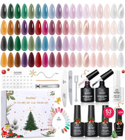 Beetles Gel Polish Frostglaze Veil - 53PCS 36 Colors Christmas Gel Nail Kit