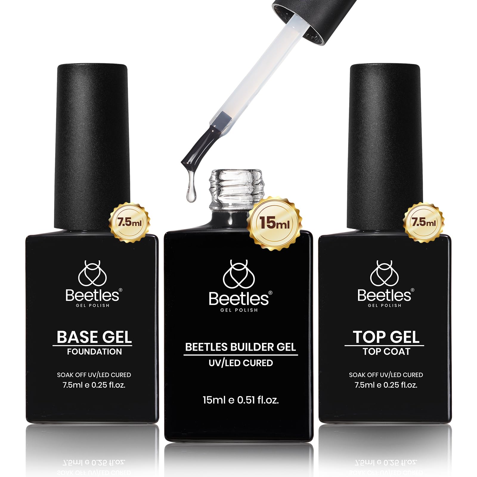 Beetles Builder Gel Set - 3 Pcs 8 in 1 Nail  Strengthening Apex Building Extension