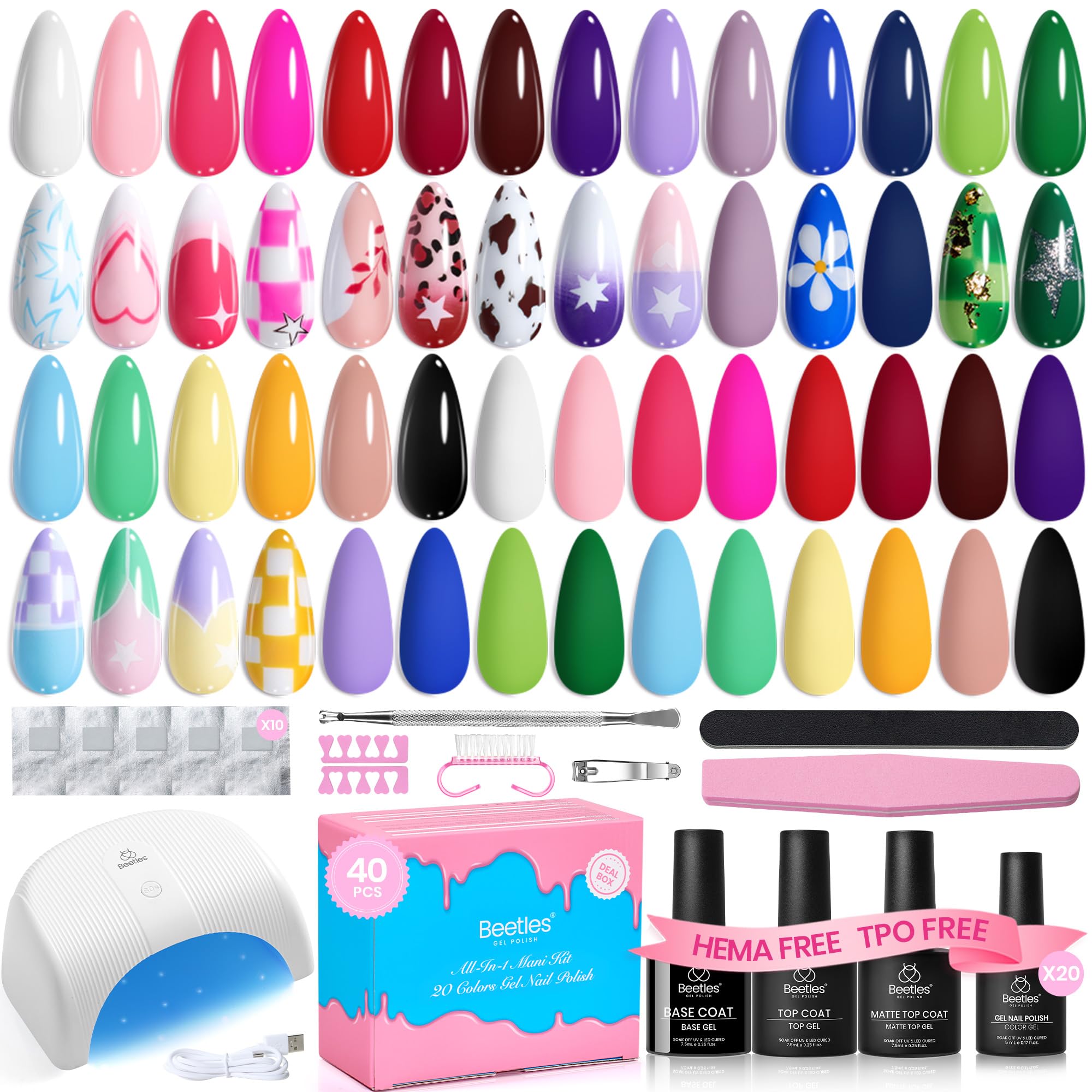 (Mother’s Day Ideal Gift) 2026 Beetles DEAL BOX Mix & Muse 20 Colors Gel Nail Kit