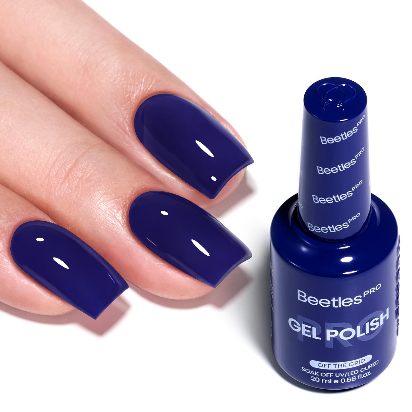 Beetles Pro Dark Blue Gel Nail Polish - Off The Grid Cobalt Blue 20ML Color Gel Polish