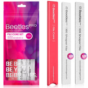 Beetles Pro 3-Pcs Nail File – Professional 1Pcs Reusable Peel and Stick File Core with 2Pcs 100/180 Grit Nail Files
