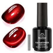 Beetles Gel Polish Ruby Red Cat Eye Gel Nail Polish 15ML Glitter Red Gel