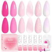 Beetles Valentine Nails Gel Polish Set - 6 Blush Cotton Pink Colors