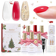Beetles Christmas Builder Gel Kit HEMA Free-Enchanted Night 8 in 1 Nail Thickening Strengthening Building Apex
