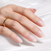 Beetles Pink Nude Press On Nails Short Almond Gel Painted Soft Nails Gel