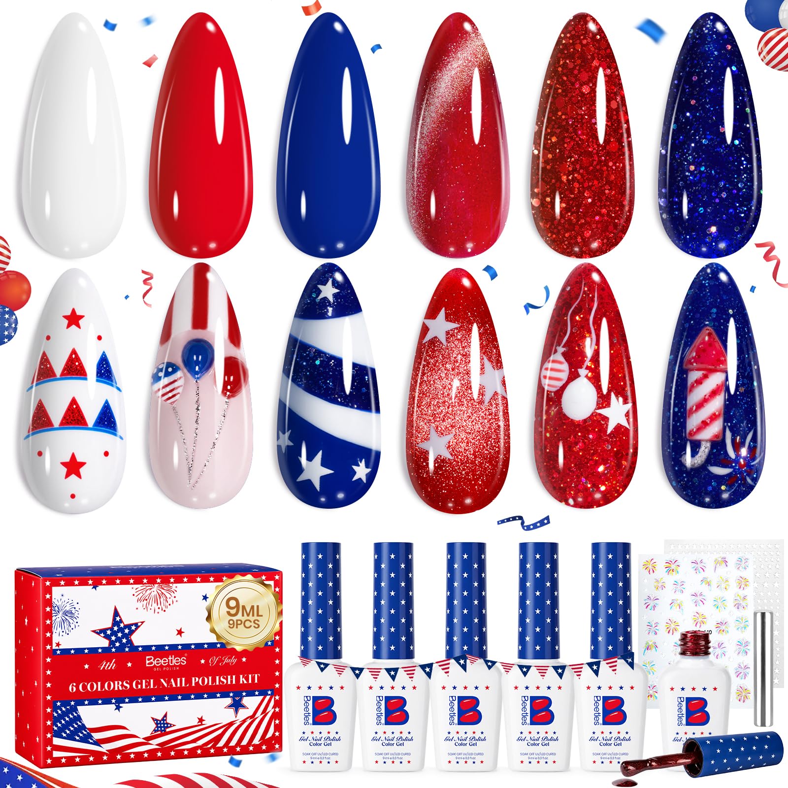 Song Of Freedom Colors| 6 Colors Red White Blue Gel Nail Polish With Cat Eye