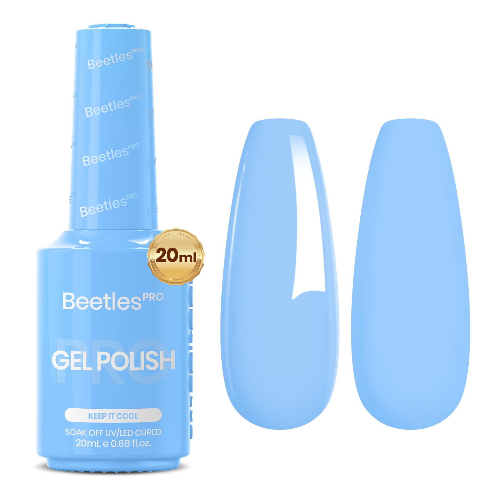 Beetles Pro Blue Gel Polish - Keep It Cool, Sky Blue Color Gel Polish, UV Nail Lamp Cure Needed Nail Arts Salon-Quality Shine Long Lasting