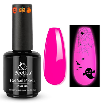 Beetles Neon Pink Glow‑in‑the‑Dark Gel Polish