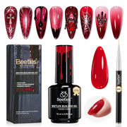 Beetles Halloween Builder Gel Nails Kit HEMA & TPO-Free 15ml 8 in 1 Red & Nail Brush 2026 Limited Edition