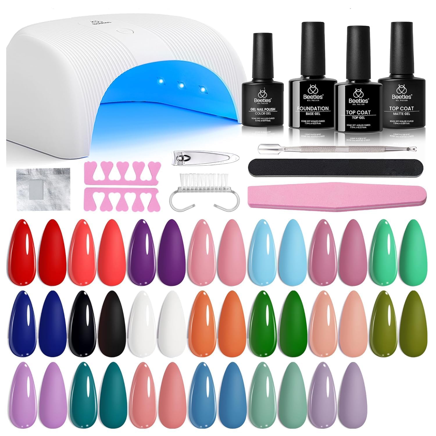 Beetles Gel Nail Starter Kit Fairytale Town 35 Colors 68 Pcs Total 68pcs All-in-One Mani Kit
