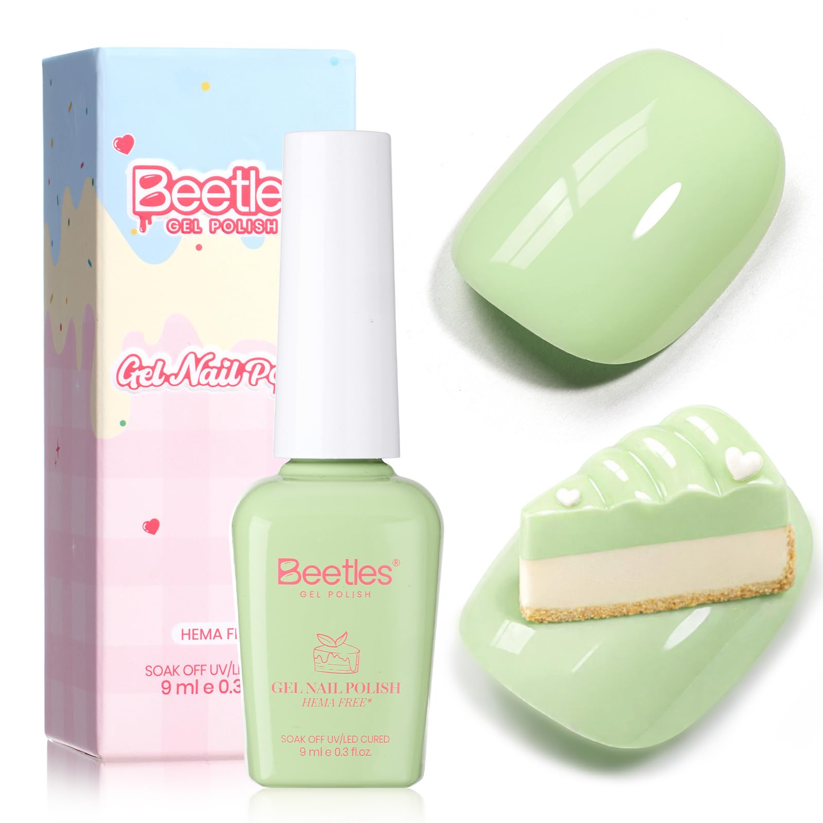 Beetles Mint Green Gel Nail Polish - Spring Nails Matcha Mousse Pastel Green Gel Polish
